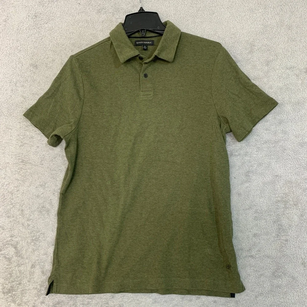 Banana Republic Men's M Green Luxury Touch Polo Shirt Cotton